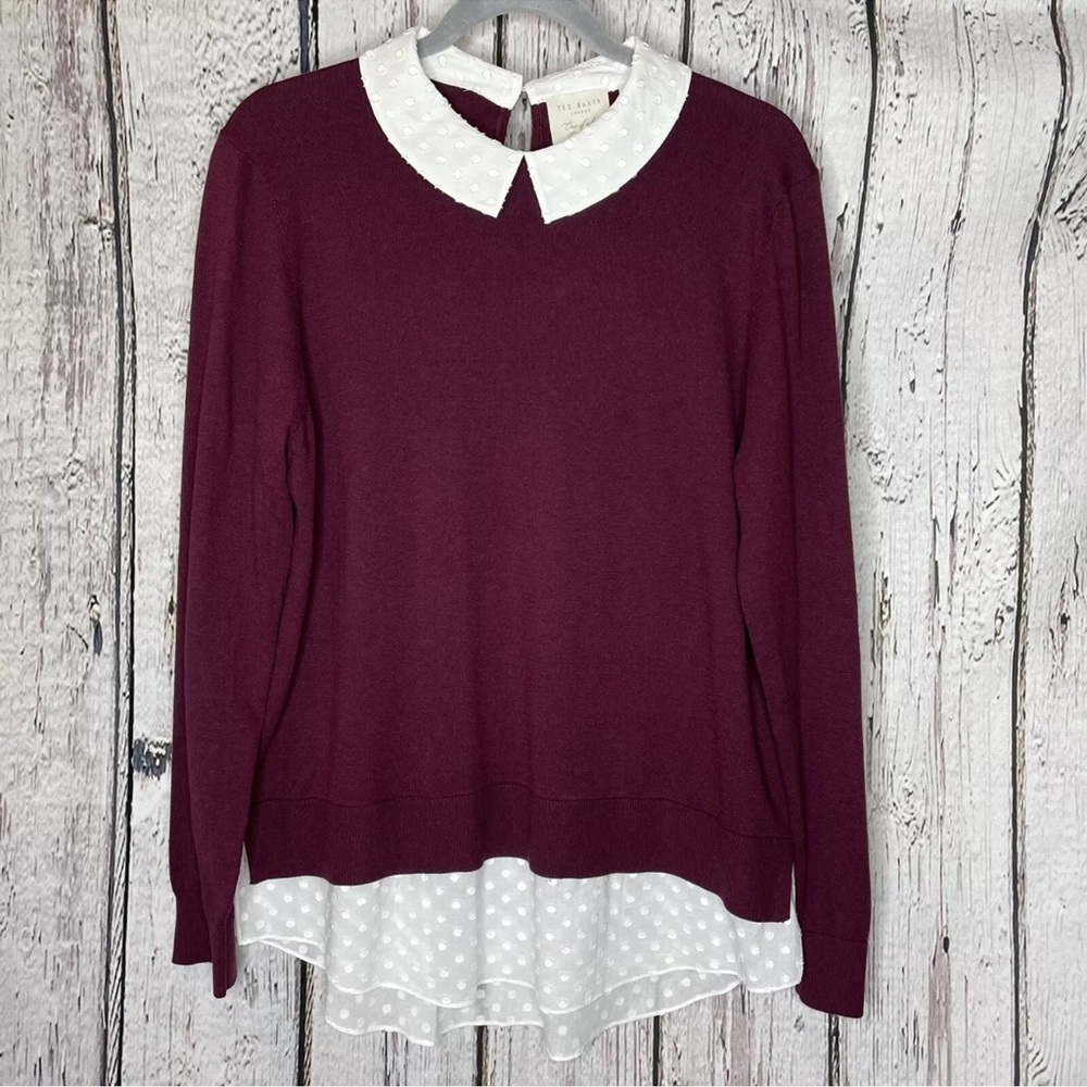 Ted Baker London Ohlin Mixed Material Pullover Sweater Size 5